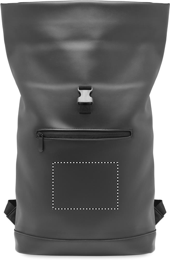 Laptop PU Rolltop backpack front 03