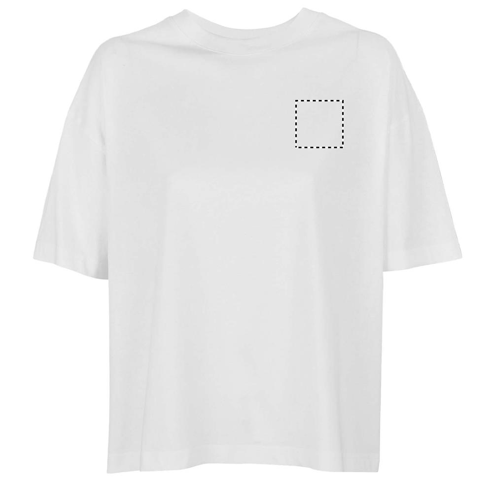 BOXY WOMEN T-SHIRT OVERSIZE chest wh