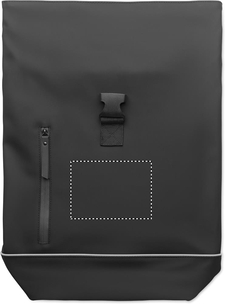 Laptop 15" roll top PU backpack front 03