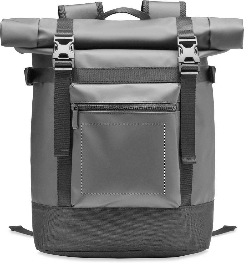 Rolltop backpack 50C tarpaulin front pocket 03