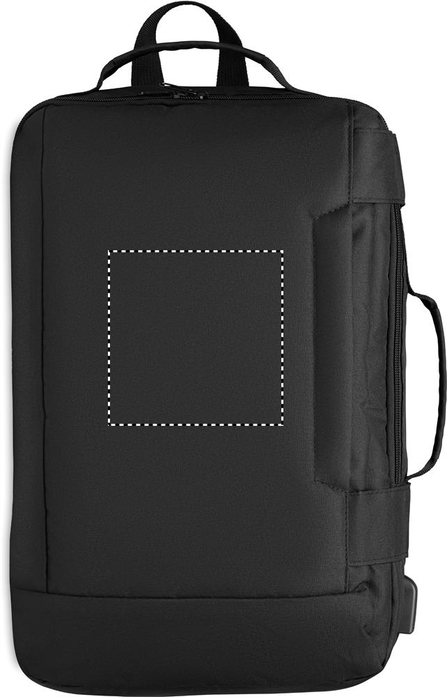 Laptop backpack in 300D RPET front pocket 03