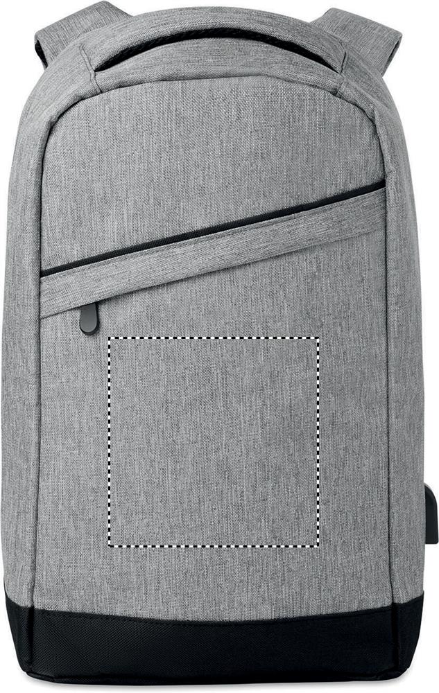 2 tone backpack incl USB plug front pocket 07