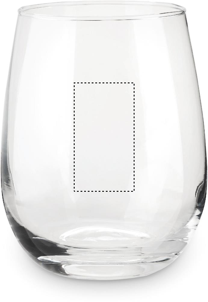Stemless glass in gift box front laser 22