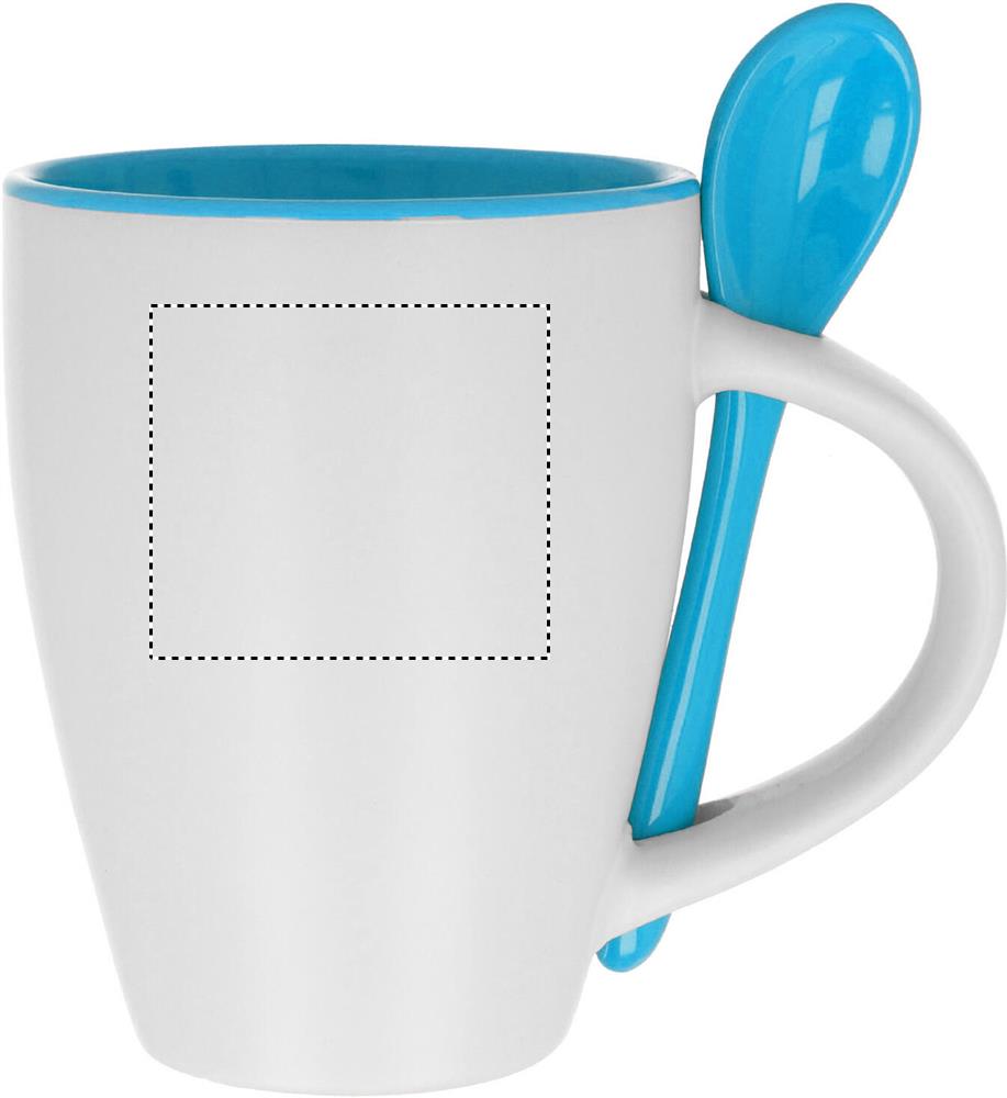 Bicolour mug with spoon 250 ml right handed 04