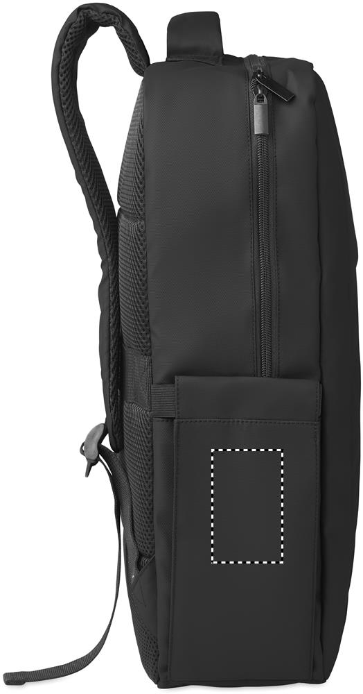 15" PU RPET laptop backpack left pocket 03