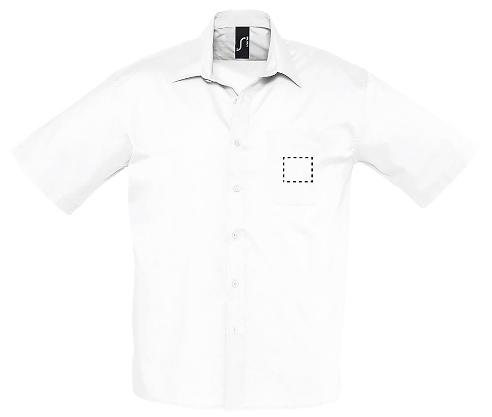 BRISTOL POPLIN MEN SHIRT front pocket wh