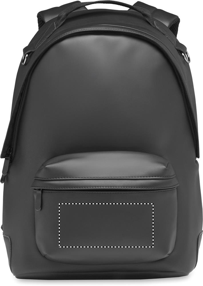 Laptop 15" soft PU backpack front pocket 03