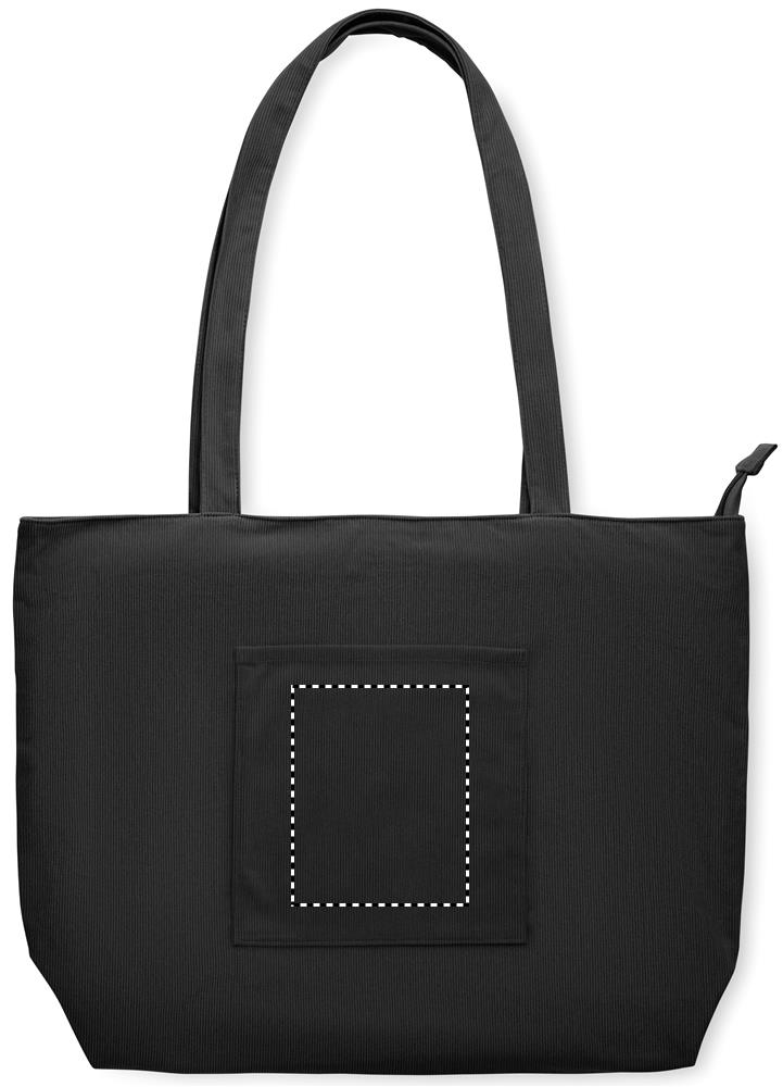 Shopper grande in velluto front pocket 03