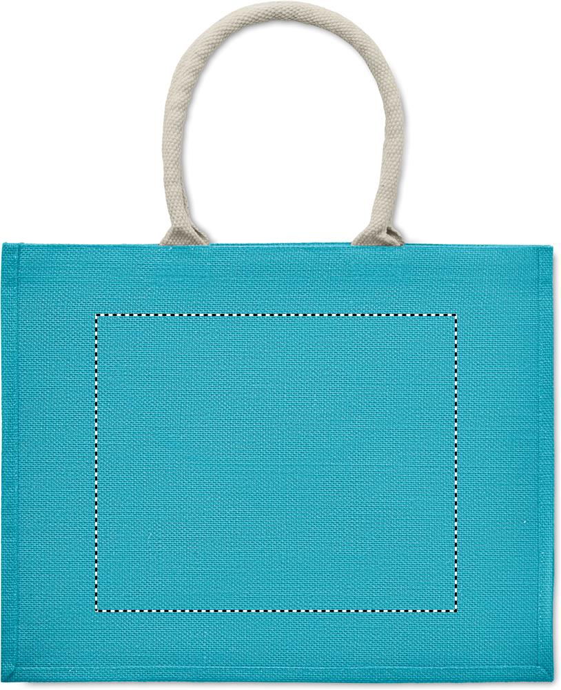 Borsa in iuta. Manici in cotone front embroidery 12