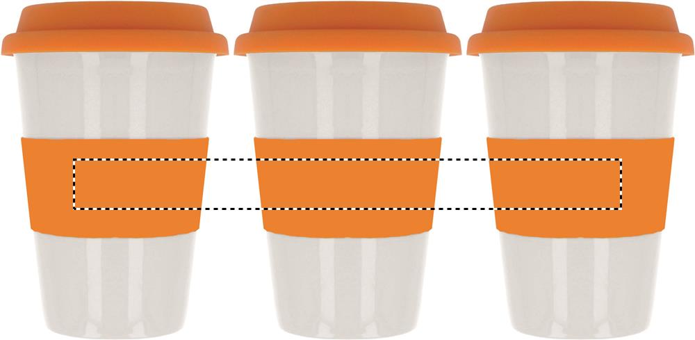 Ceramic mug w/ lid and sleeve roundscreen ribbon 10