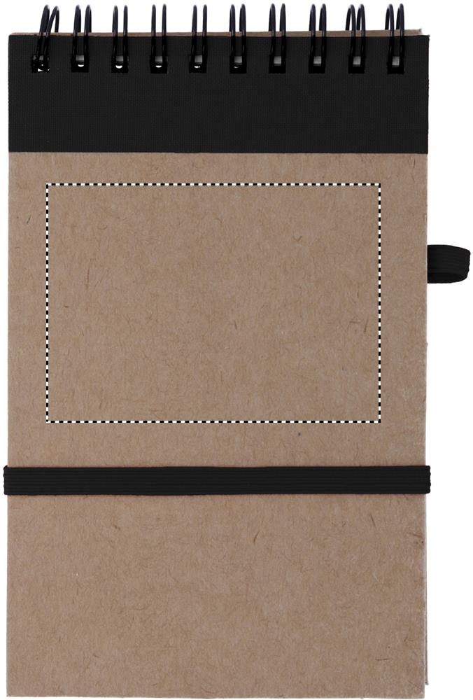 A6 recycled notepad with pen front top 03