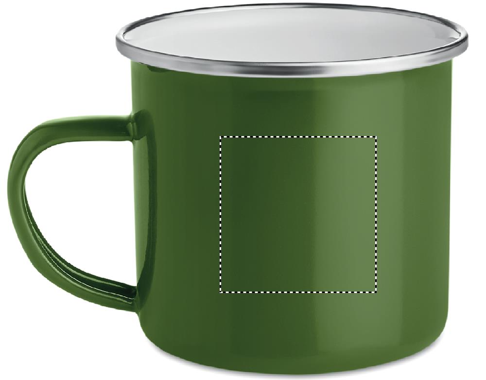 Metal mug with enamel layer left handed 09