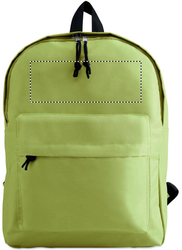 600D polyester backpack front above pocket 48