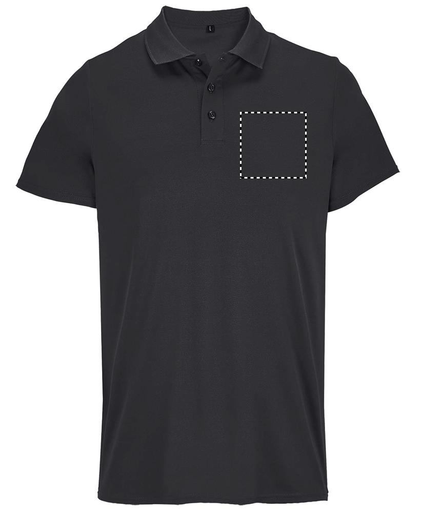 PITCHER UNISEX POLO chest bk