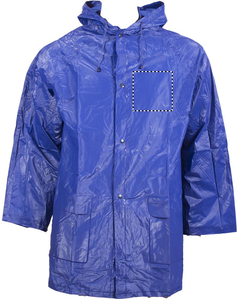 PVC raincoat with hood breast left 04