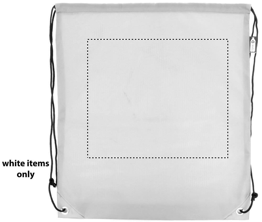 190T RPET drawstring bag front on white 06