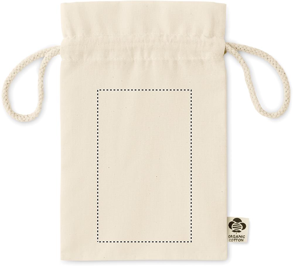 Small organic cotton gift bag front 13