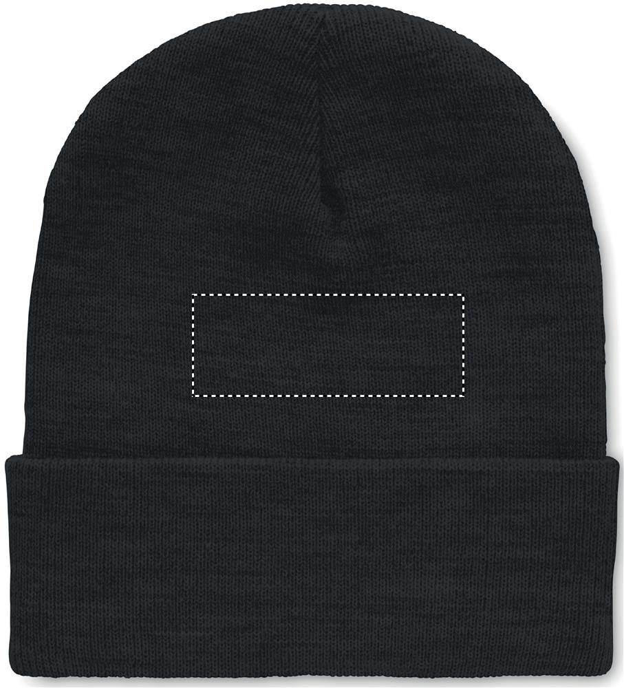 Beanie in RPET with cuff front top 03