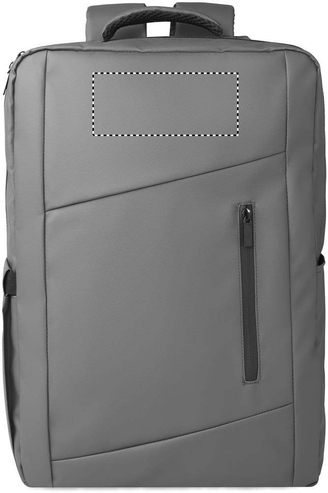15" PU RPET laptop backpack front 15