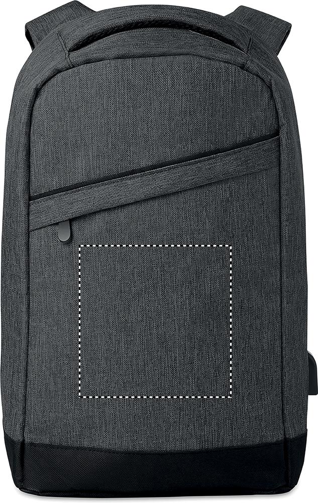 2 tone backpack incl USB plug front pocket 03
