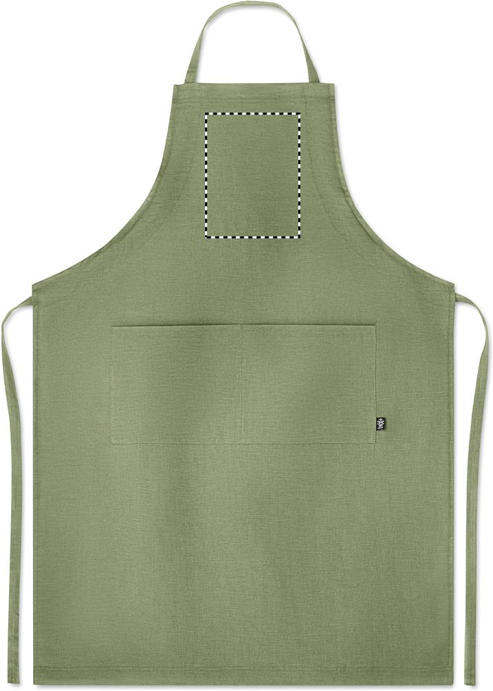 Hemp adjustable apron 200 gr/m² front above pocket 09