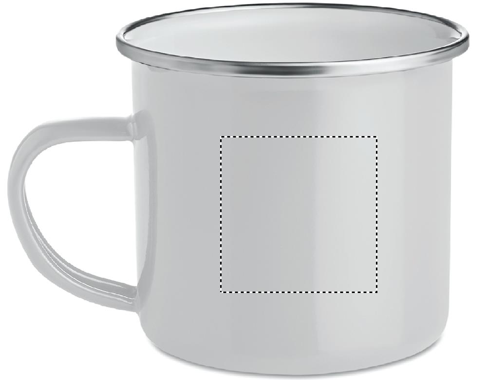 Metal mug with enamel layer left handed 06