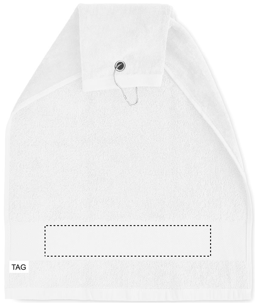Cotton golf towel with hanger strap side 2 06