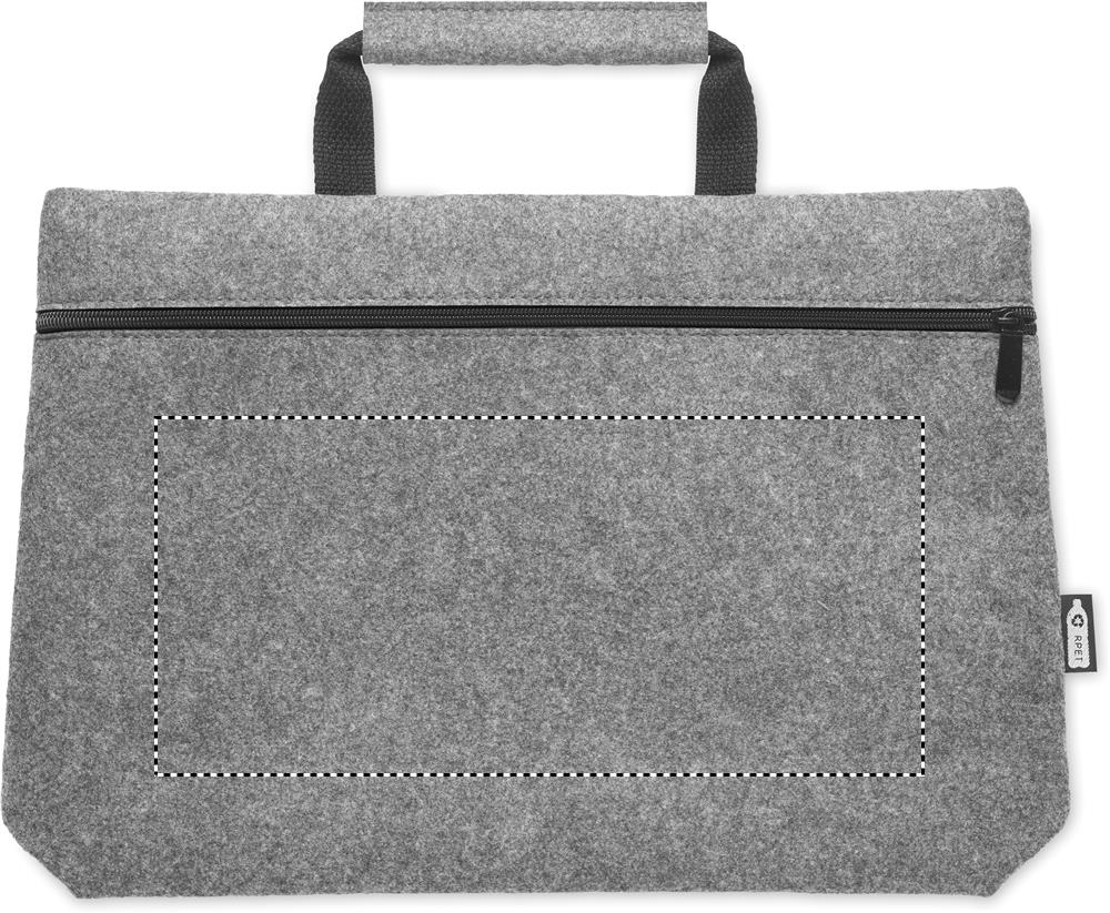 RPET felt zippered laptop bag front 07