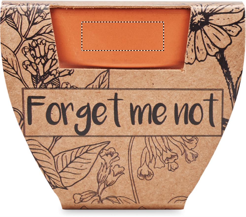 Terracotta pot 'forget me not' pot side 2 40