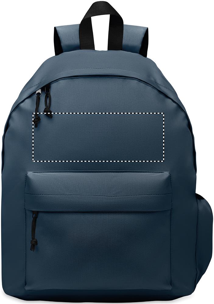600D RPET polyester backpack front above pocket 04