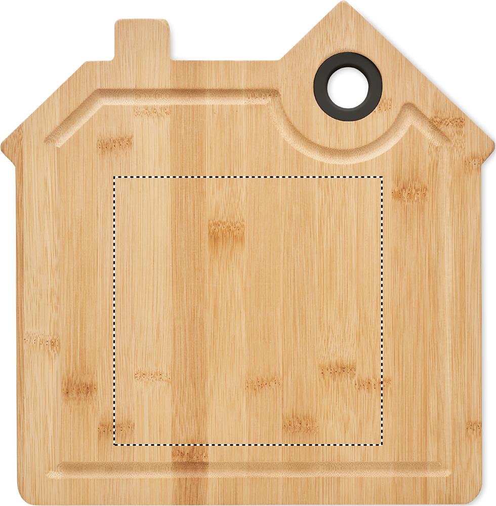 Bamboo house cutting board front 40