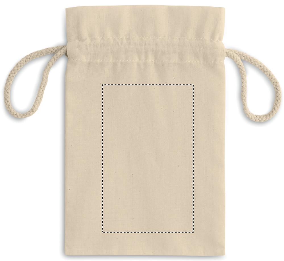Small Cotton draw cord bag back 13