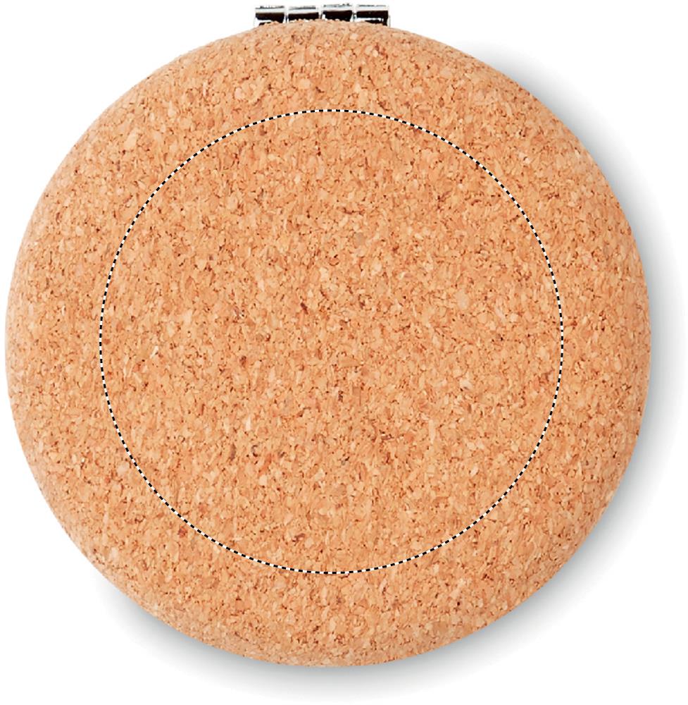 Pocket mirror with cork cover front 13