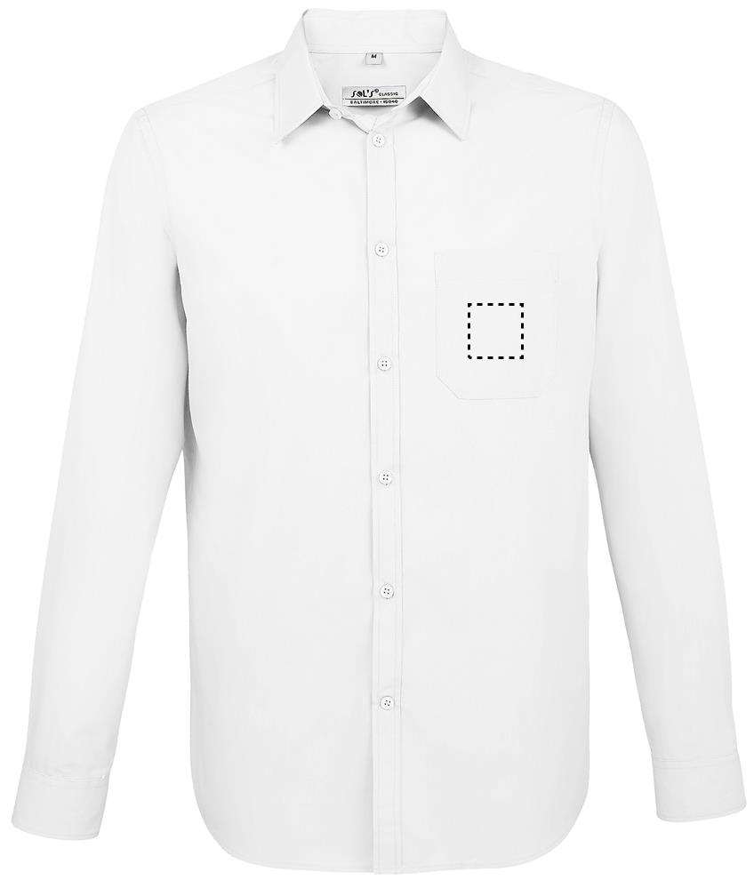 BALTIMORE FIT POPLIN SHIRT front pocket wh