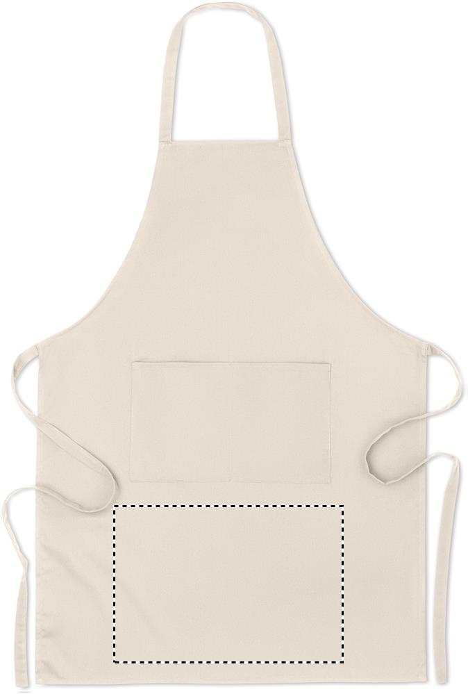 Organic cotton apron 200 gr/m² front below pocket 13