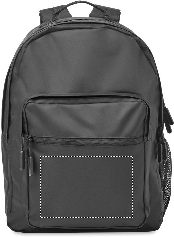 300D RPET laptop backpack front pocket 03