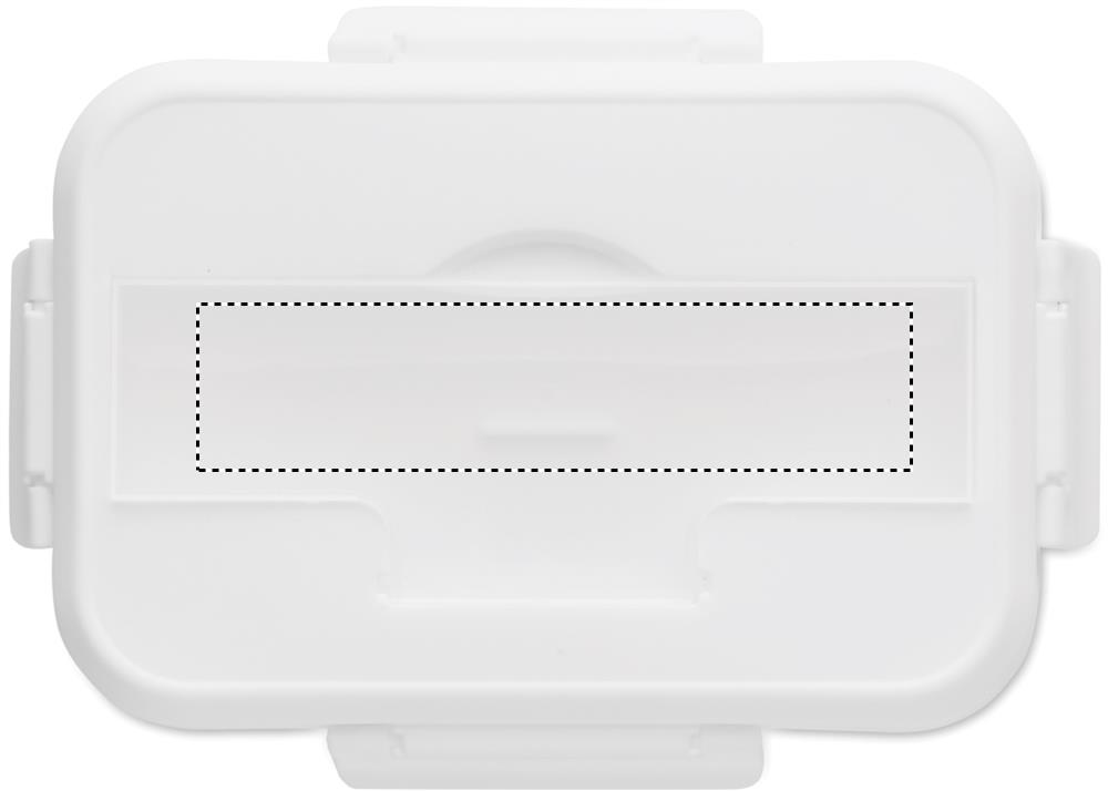 Lunch box with cutlery in PP lid side 1 label 06