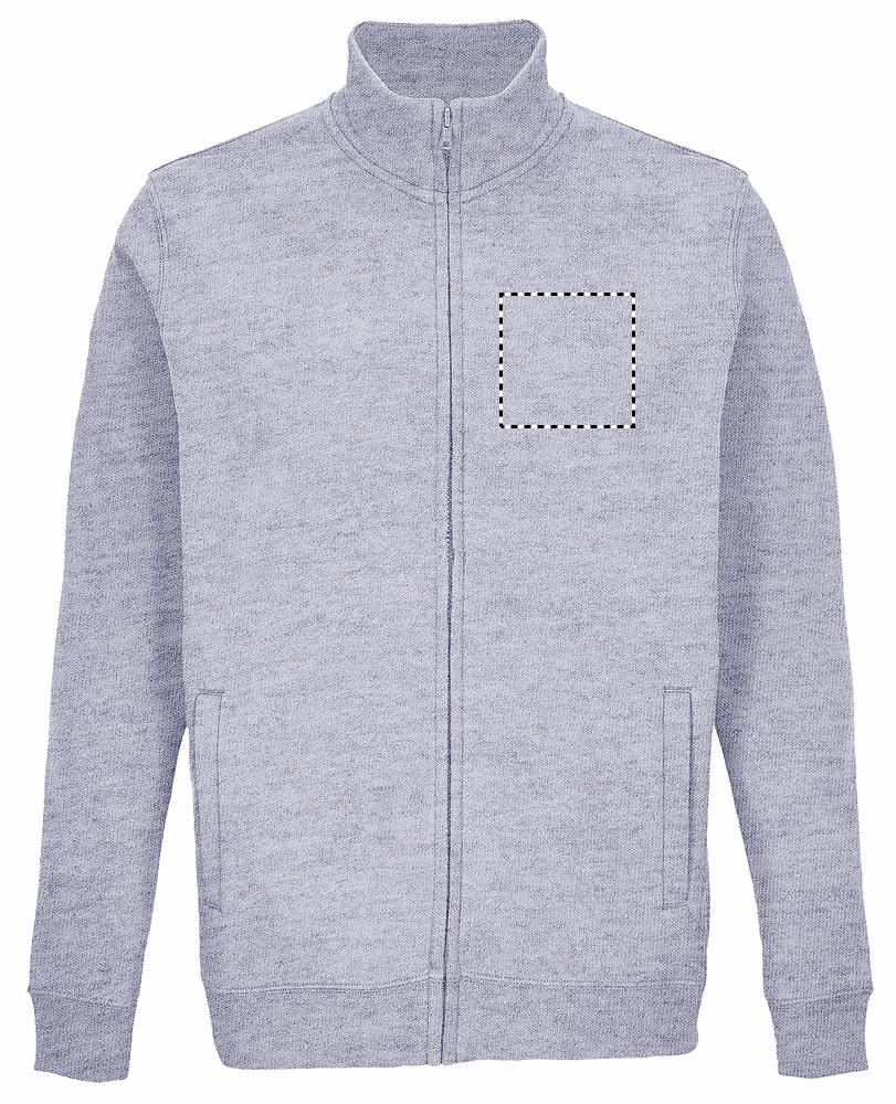 COOPER FULL ZIP SWEAT chest left gy
