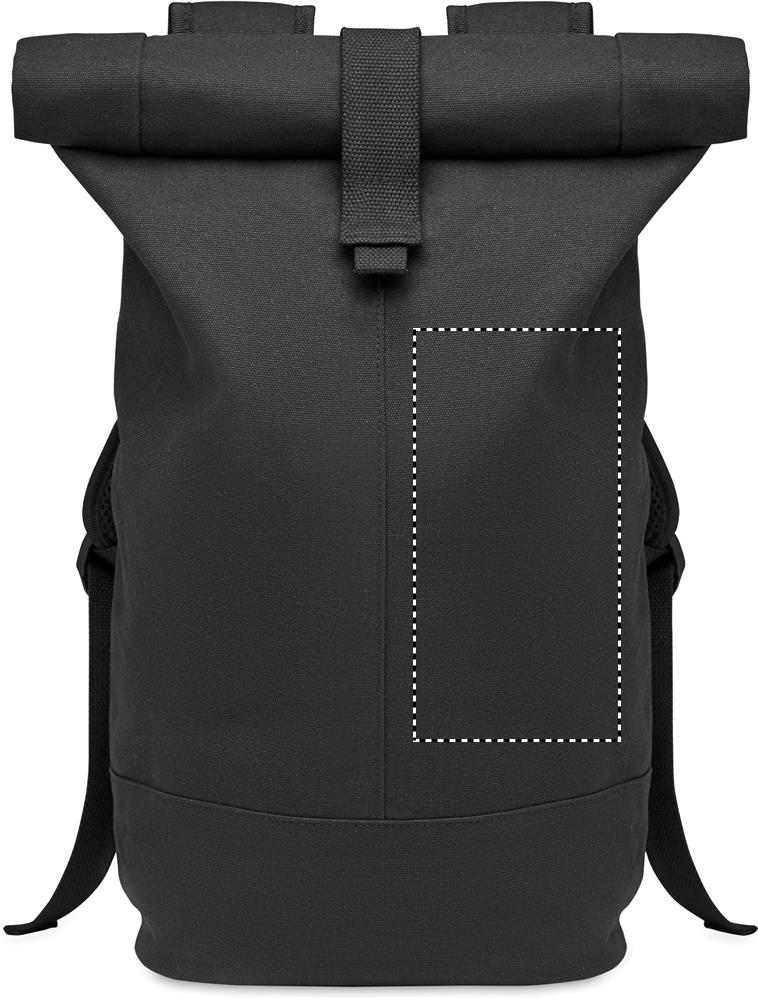 Rolltop washed canvas backpack front right 03