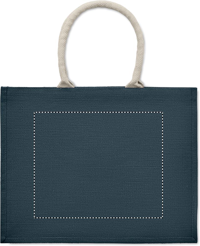 Borsa in iuta. Manici in cotone front embroidery 04