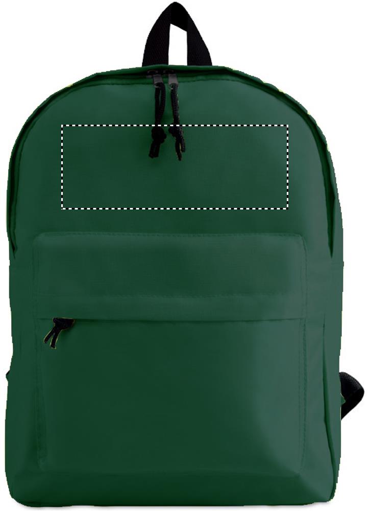 600D polyester backpack front above pocket 60