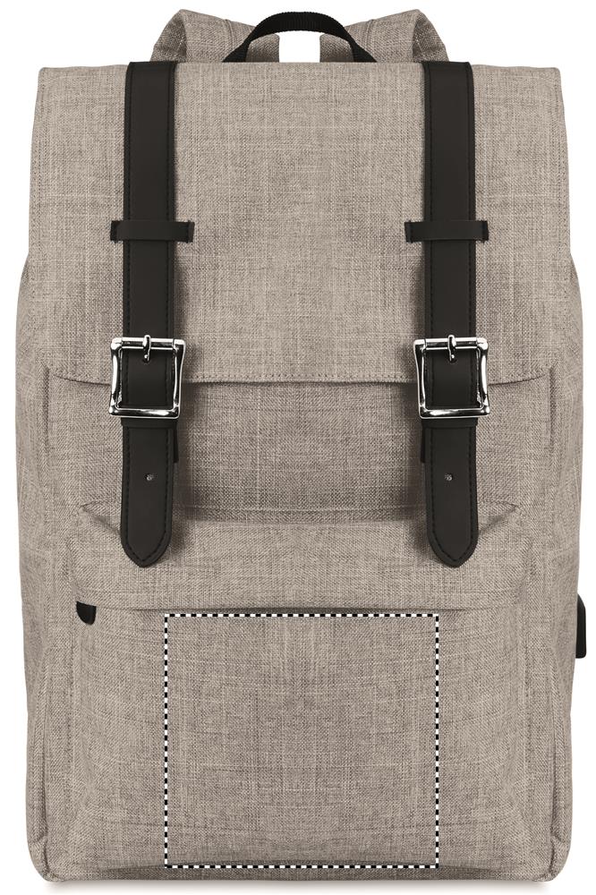 Backpack in 600D polyester front pocket 07