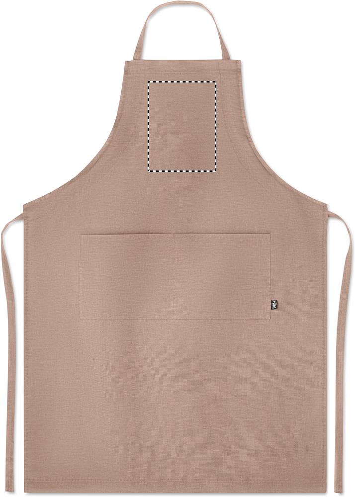 Hemp adjustable apron 200 gr/m² front above pocket 01