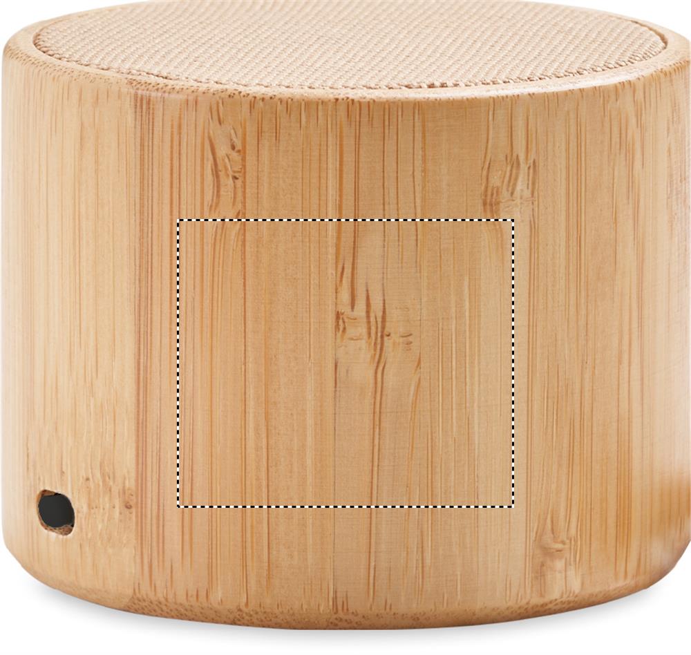 Round bamboo wireless speaker side 2 40