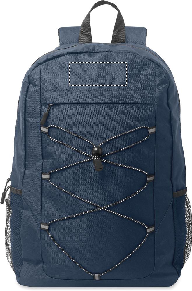 600D RPET polyester backpack front top 85