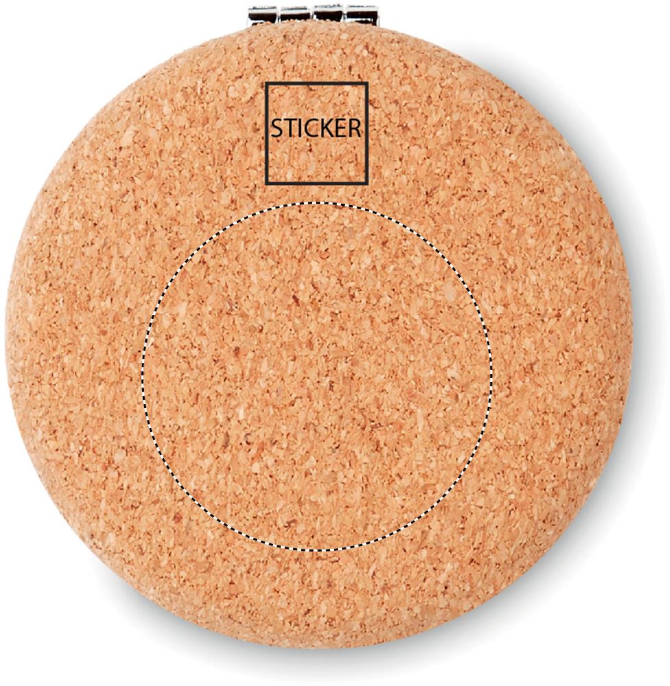 Pocket mirror with cork cover back 13