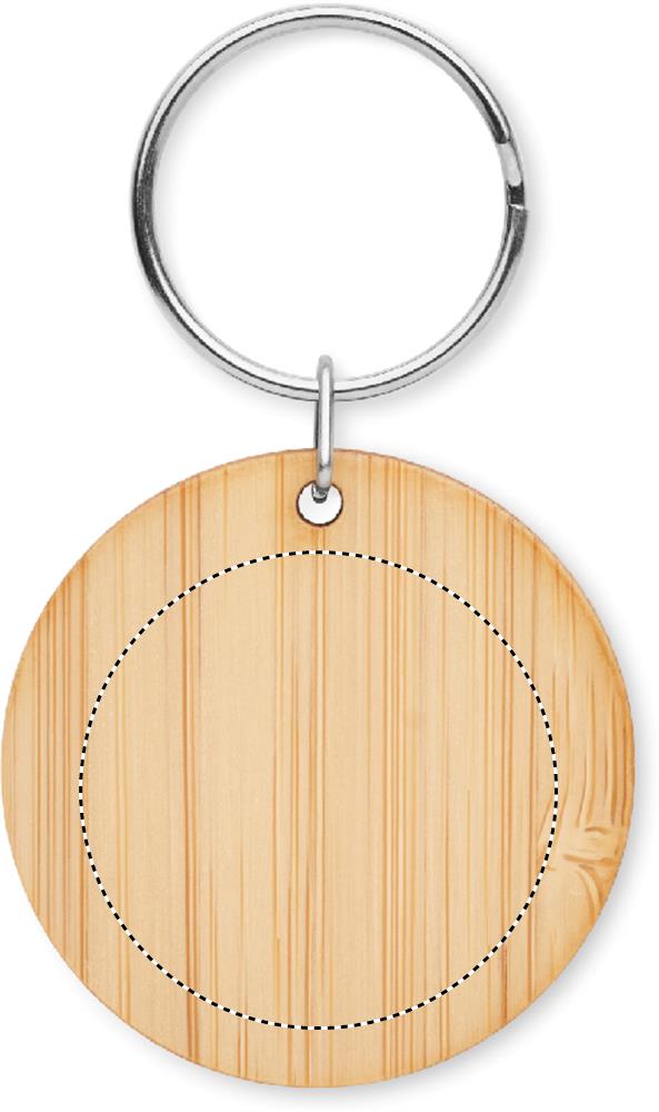 Round bamboo key ring side 1 40