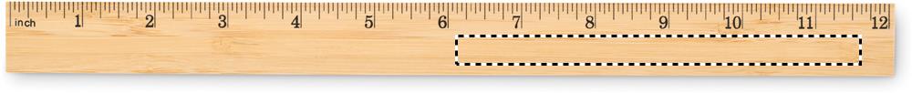 Ruler in bamboo 30 cm inch side right 40