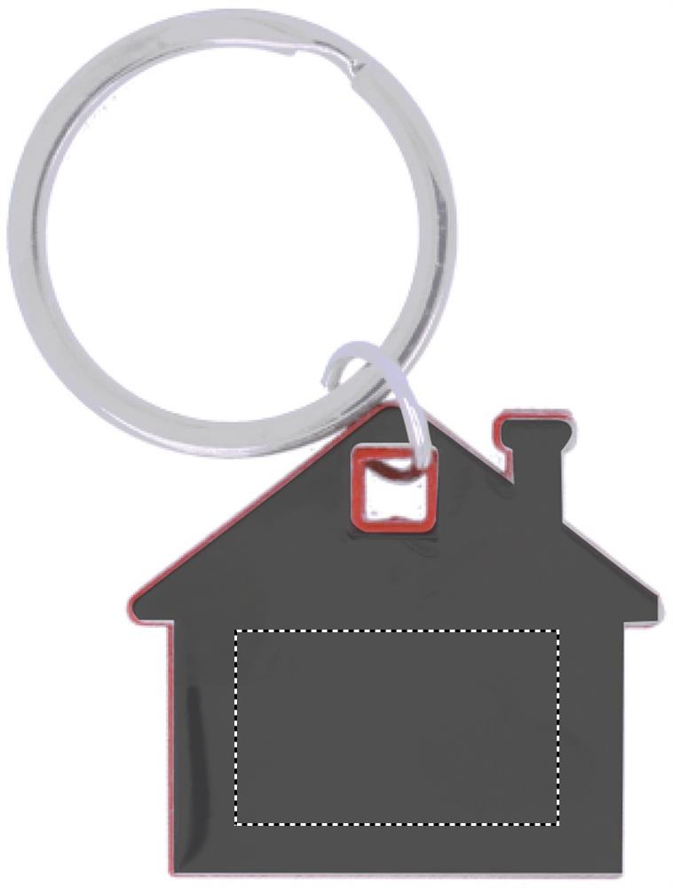 House shape plastic key ring front 05