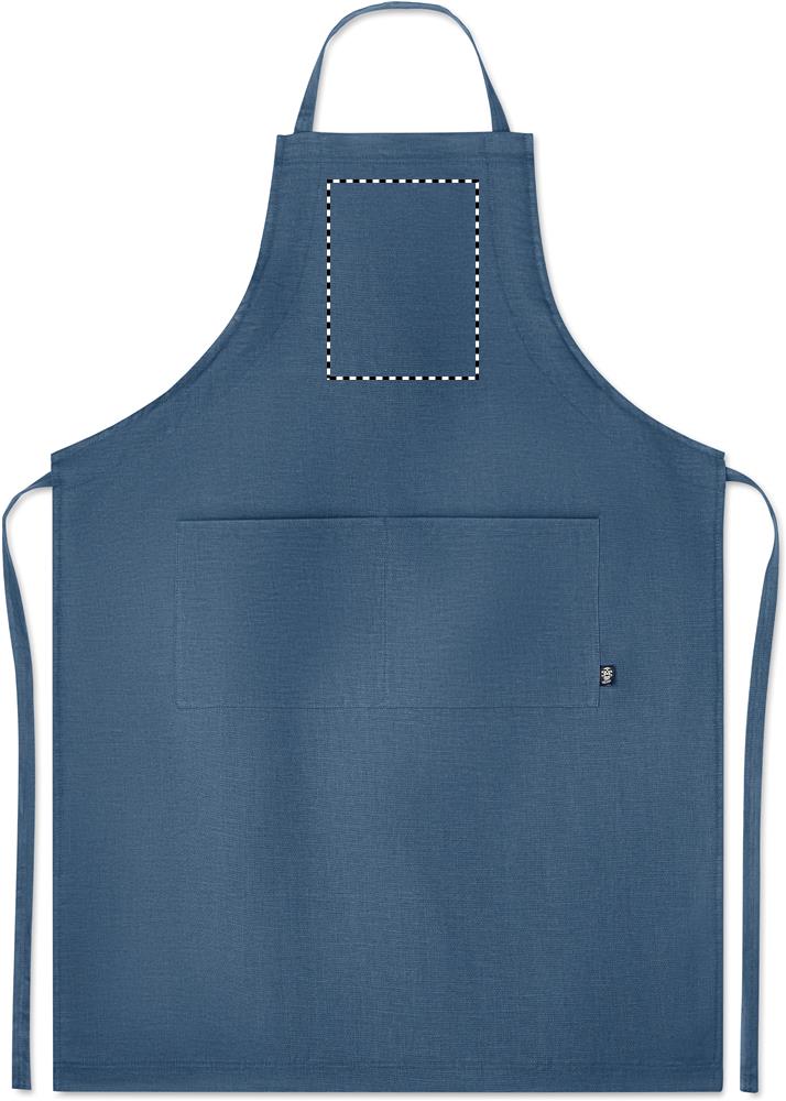 Hemp adjustable apron 200 gr/m² front above pocket 04